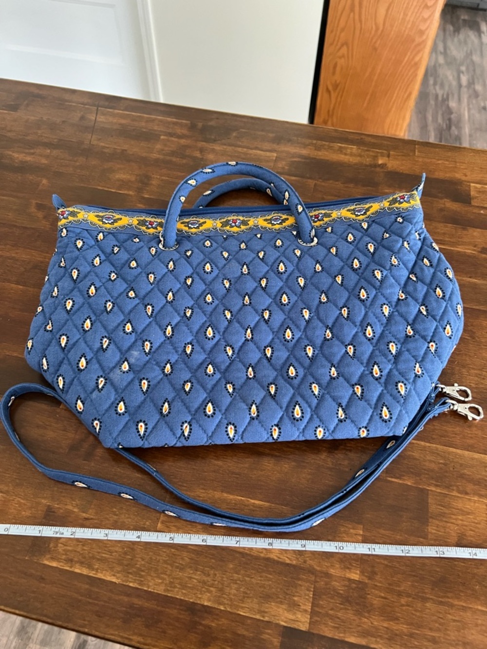 Vera Bradley Vntg French Blue Shoulder Bag, Detachable Long Strap & Coin Pouch - Picture 3 of 8